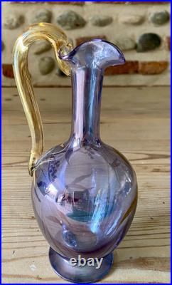 XIX ème Ancien Aiguière Pichet à liqueur cristal Baccarat Legras St Louis